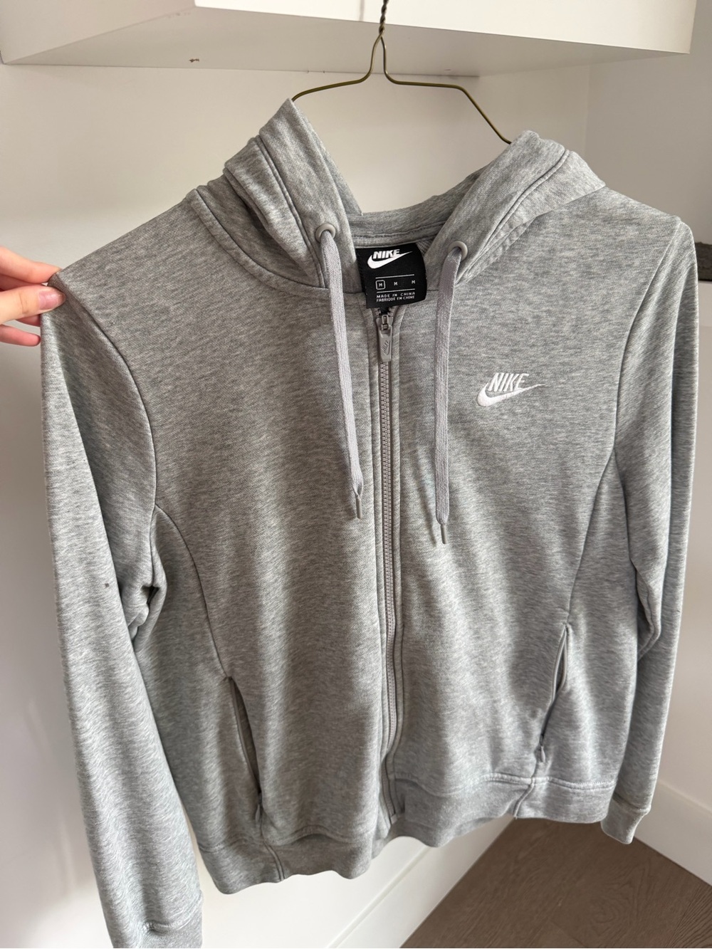 Nike Women’s Light Gray Full-Zip Hoodie Jacket